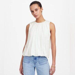 NWT Madewell White Sleeveless Bubble Fashion Top - Large